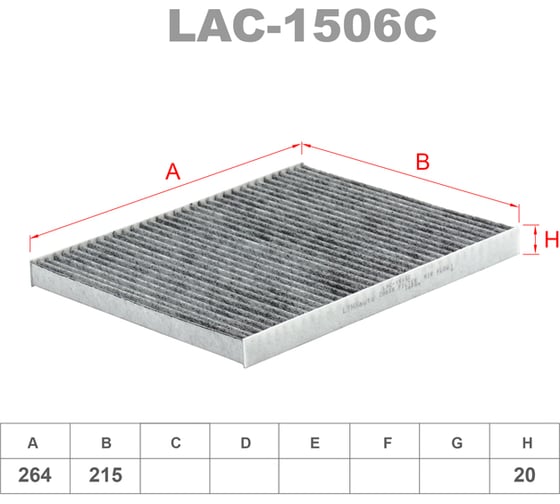Фильтр салонный угольный LYNXauto LAC-1506C 1