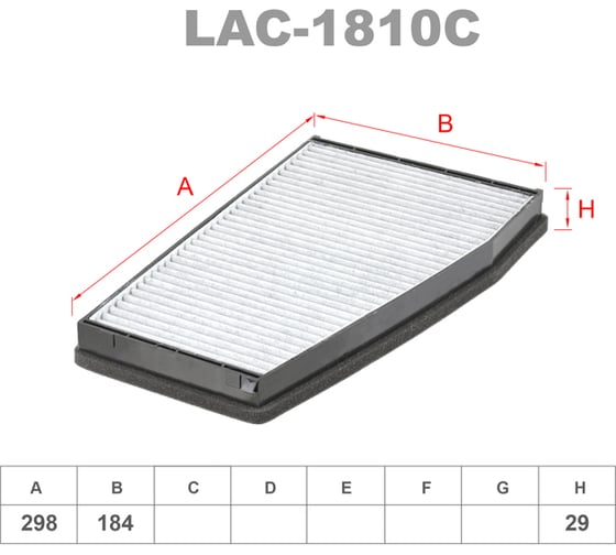 Фильтр салонный угольный LYNXauto LAC-1810C
