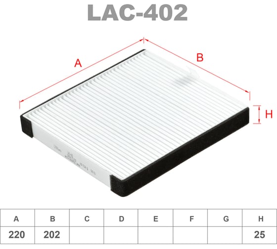 Фильтр салонный LYNXauto LAC-402