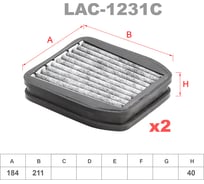 Фильтр салонный угольный комплект 2 шт LYNXauto LAC-1231C