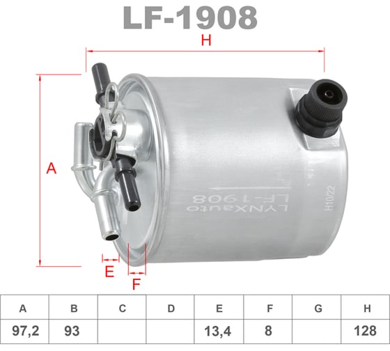 Фильтр топливный LYNXauto LF-1908 1