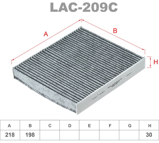 Фильтр салонный угольный LYNXauto LAC-209C 1