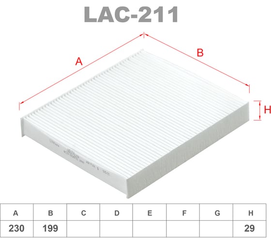 Фильтр салонный LYNXauto LAC-211 1