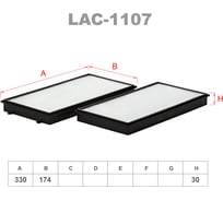 Фильтр салонный комплект 2 шт LYNXauto LAC-1107