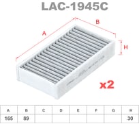 Фильтр салонный угольный комплект 2 шт LYNXauto LAC-1945C
