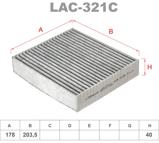 Фильтр салонный LYNXauto LAC-321C 1