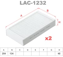 Фильтр салонный комплект 2 шт LYNXauto LAC-1232