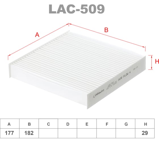 Фильтр салонный LYNXauto LAC-509 1