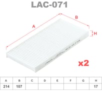 Фильтр салонный комплект 2 шт LYNXauto LAC-071