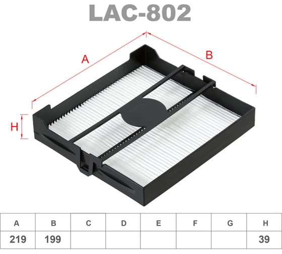Фильтр салонный LYNXauto LAC-802 1