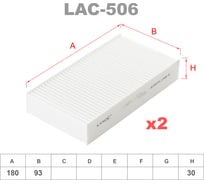 Фильтр салонный комплект 2 шт LYNXauto LAC-506