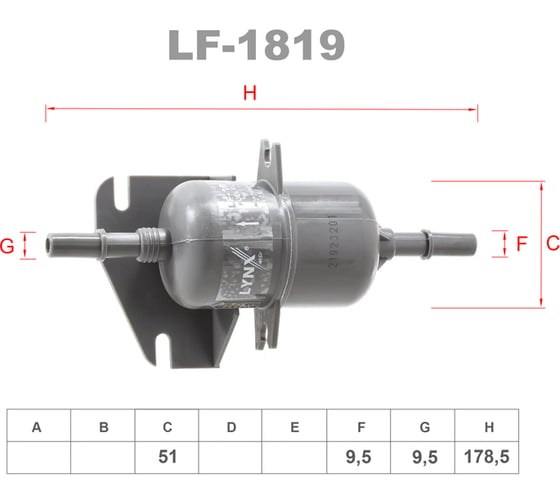 Фильтр топливный LYNXauto LF-1819