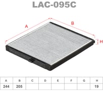 Фильтр салонный угольный LYNXauto LAC-095C
