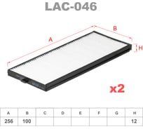 Фильтр салонный комплект 2 шт LYNXauto LAC-046