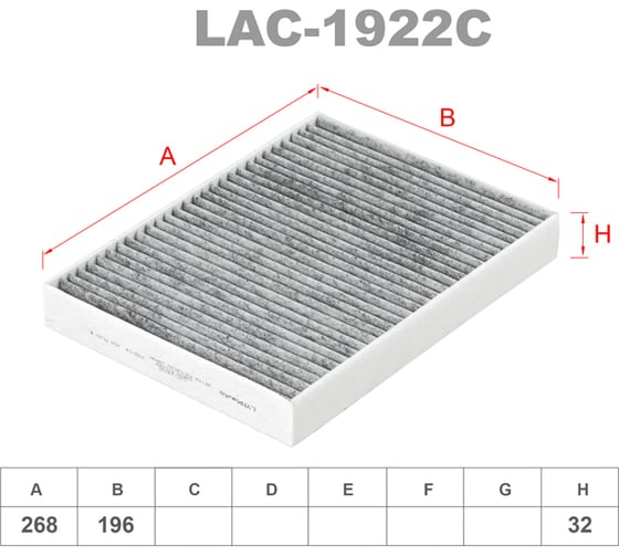Фильтр салонный угольный LYNXauto LAC-1922C 1