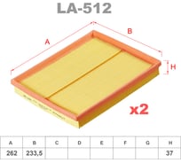 Фильтр воздушный (комплект 2 шт) LYNXauto LA-512