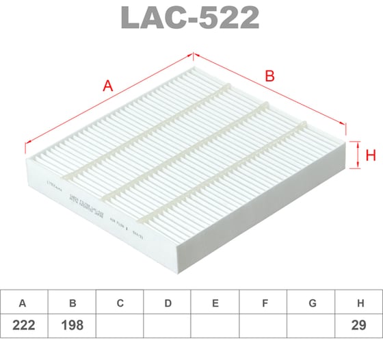 Фильтр салонный LYNXauto LAC-522 1