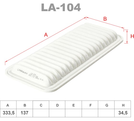 Фильтр воздушный LYNXauto LA-104 1