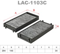 Фильтр салонный угольный комплект 2 шт LYNXauto LAC-1103C