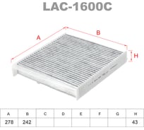 Фильтр салонный угольный LYNXauto LAC-1600C