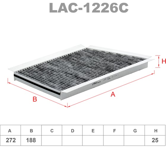 Фильтр салонный угольный LYNXauto LAC-1226C 1