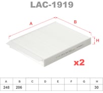 Фильтр салонный комплект 2 шт LYNXauto LAC-1919