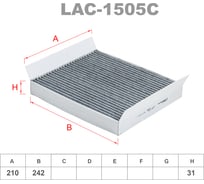 Фильтр салонный угольный LYNXauto LAC-1505C