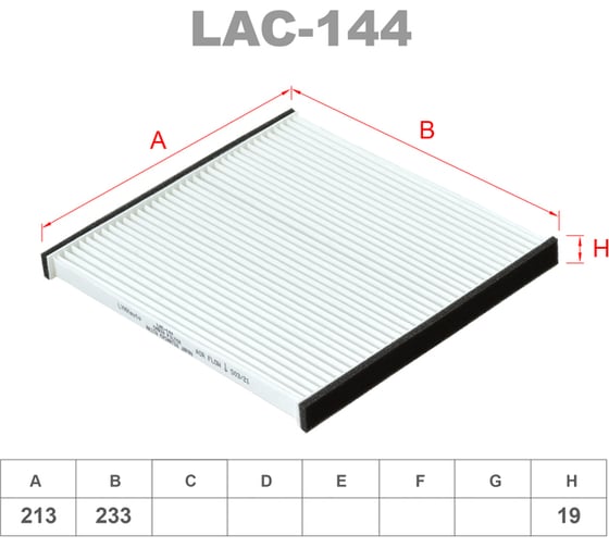 Фильтр салонный LYNXauto LAC-144 1