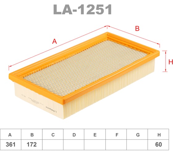 Фильтр воздушный LYNXauto LA-1251 1