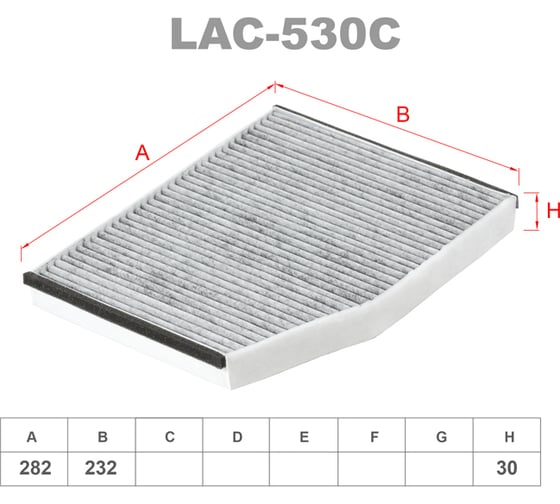 Фильтр салонный угольный LYNXauto LAC-530C 1