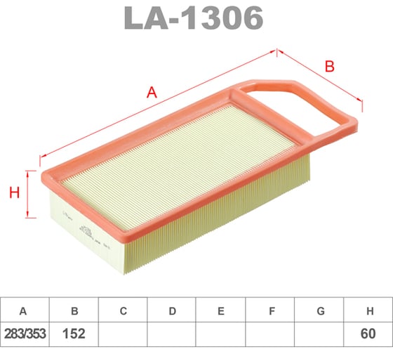Фильтр воздушный LYNXauto LA-1306 1