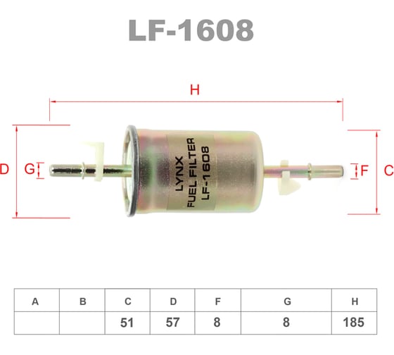 Фильтр топливный LYNXauto LF-1608