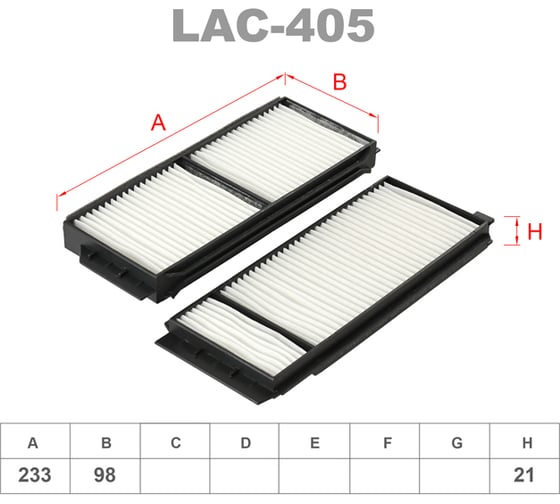Фильтр салонный комплект 2 шт LYNXauto LAC-405 1