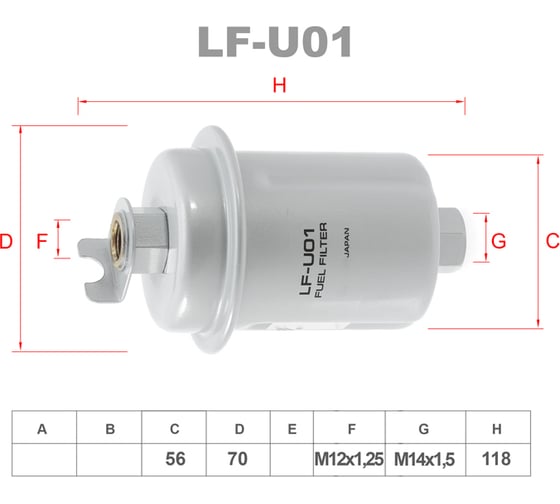 Фильтр топливный LYNXauto LF-U01 1