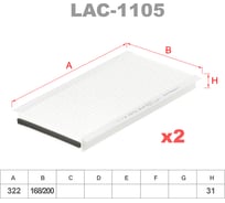 Фильтр салонный комплект 2 шт LYNXauto LAC-1105