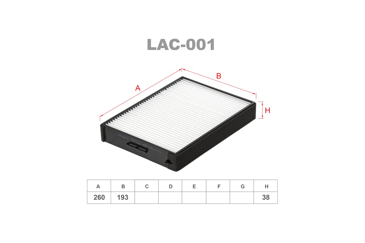 Lac 01. Lac001. 97619-3e000. AG 347. Фильтр салона LYNXAUTO Lac-001.