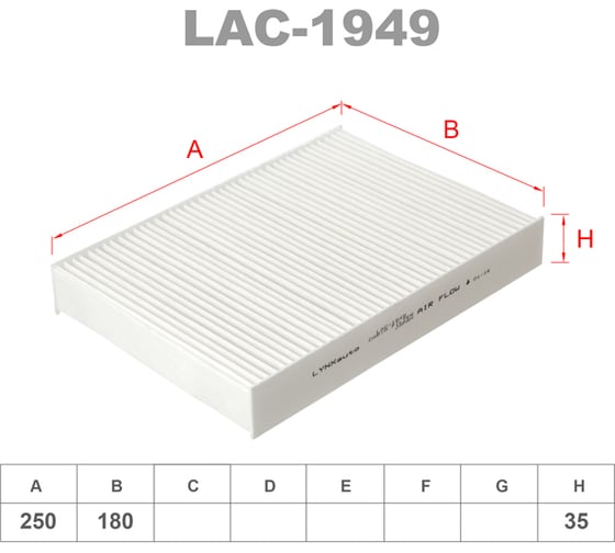 Фильтр салонный LYNXauto LAC-1949 1