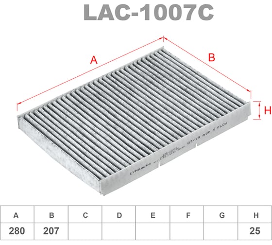 Фильтр салонный угольный LYNXauto LAC-1007C 1