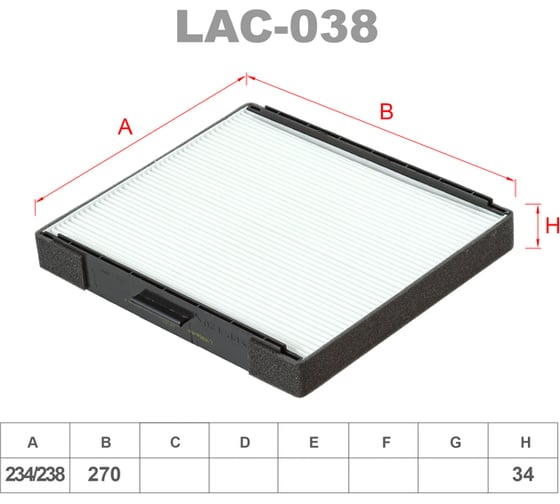 Фильтр салонный LYNXauto LAC-038 1