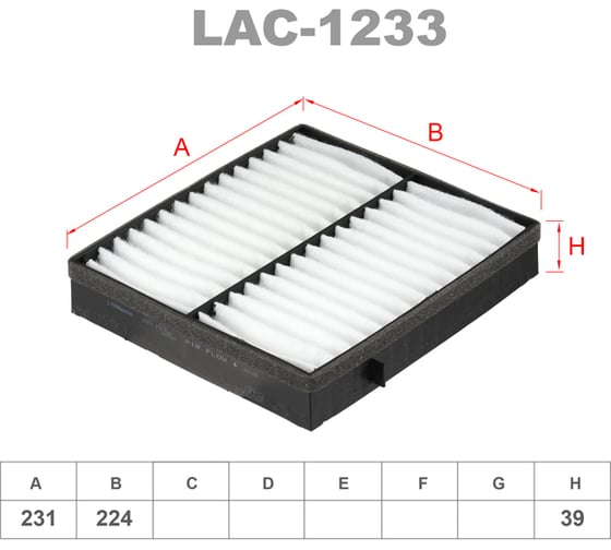 Фильтр салонный LYNXauto LAC-1233
