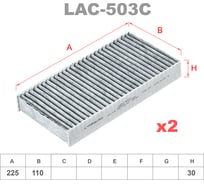 Фильтр салонный угольный комплект 2 шт LYNXauto LAC-503C