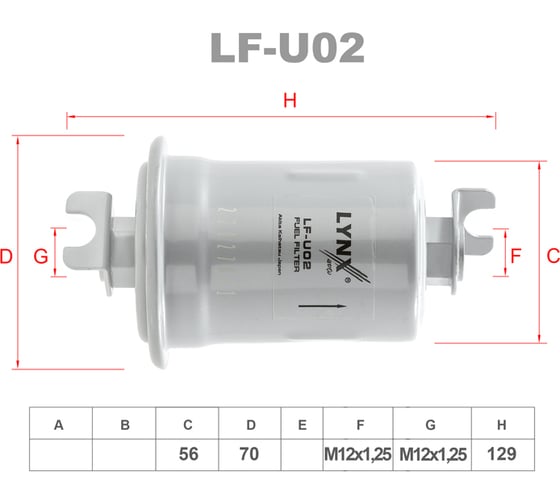Фильтр топливный LYNXauto LF-U02
