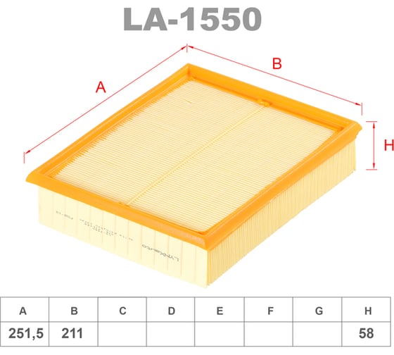 Фильтр воздушный LYNXauto LA-1550 1