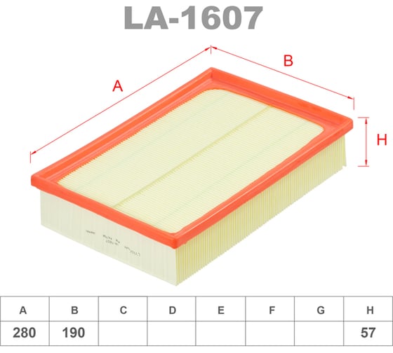 Фильтр воздушный LYNXauto LA-1607 1