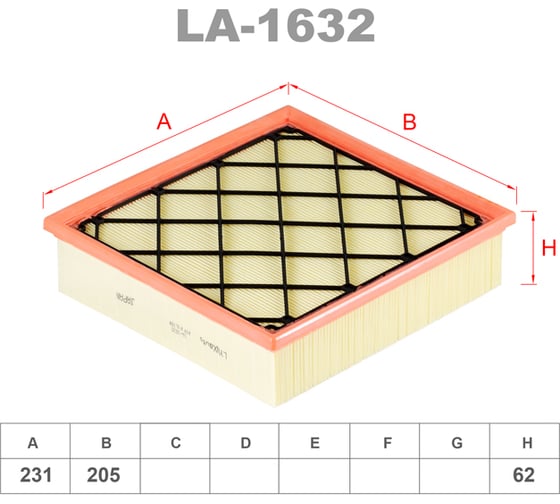 Фильтр воздушный LYNXauto LA-1632 1