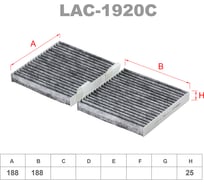 Фильтр салонный угольный комплект 2 шт LYNXauto LAC-1920C