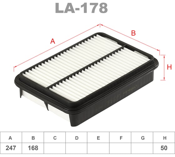 Фильтр воздушный LYNXauto LA-178 1