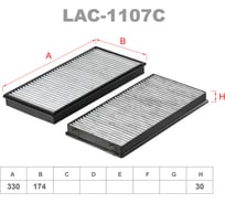 Фильтр салонный угольный комплект 2 шт LYNXauto LAC-1107C