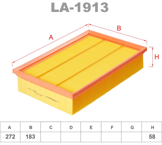 Фильтр воздушный LYNXauto LA-1913 1