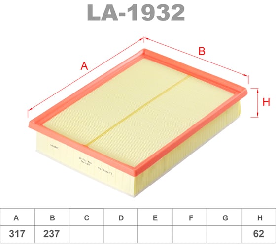 Фильтр воздушный LYNXauto LA-1932 1